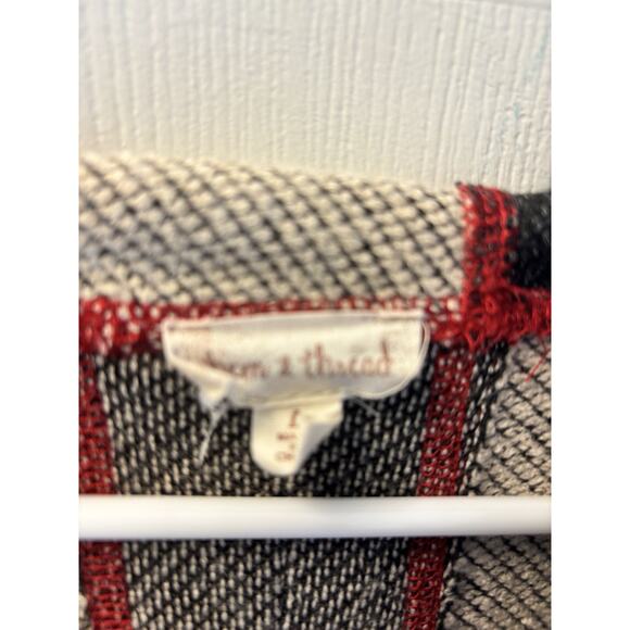 Hem And Thread Womens Boho Pullover Red Black Hooded Sweater Size L - Picture 2 of 5